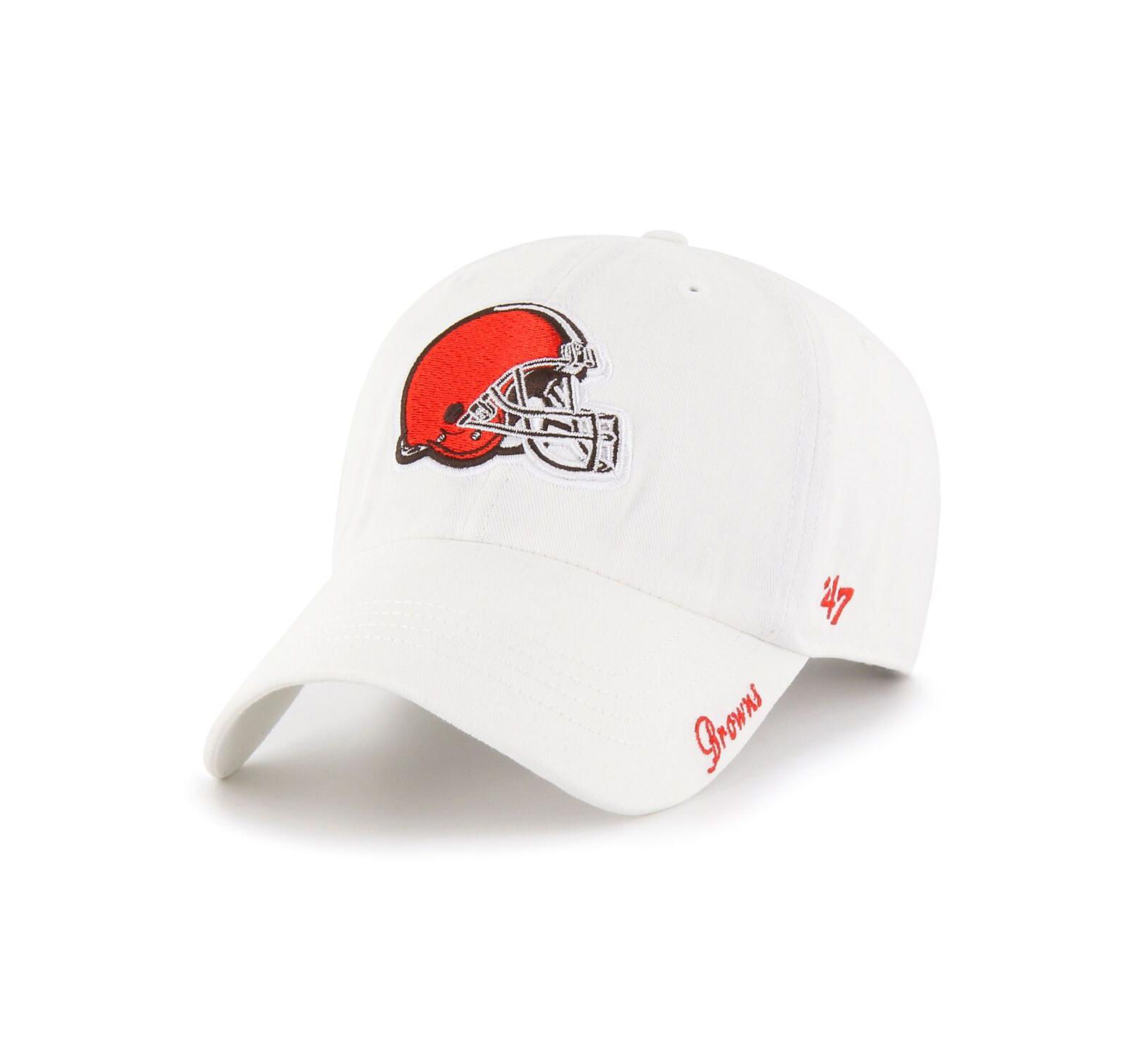 Women's '47 Brand White Cleveland Browns Miata Logo Clean Up Adjustable Hat