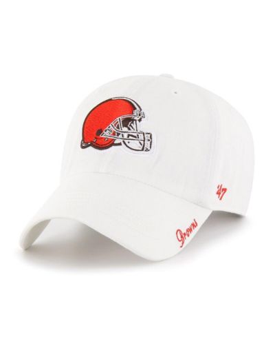 Женская белая кепка '47 Brand Cleveland Browns Miata Logo Clean Up, регулируемая