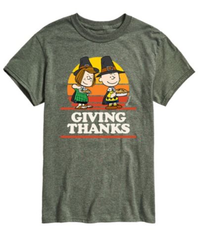 AIRWAVES Men's Short Sleeve Peanuts Giving Thanks T-shirt