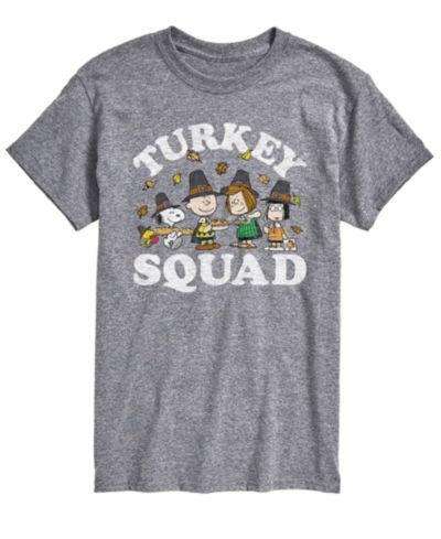 AIRWAVES Men's Short Sleeve Peanuts Turkey Squad T-shirt