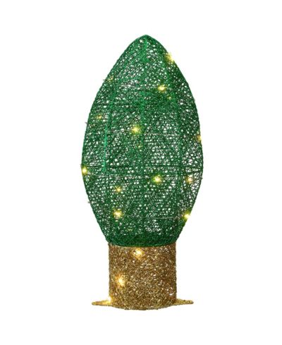 National Tree Company 20" Pre-Lit Green Christmas Light Bulb Decoration