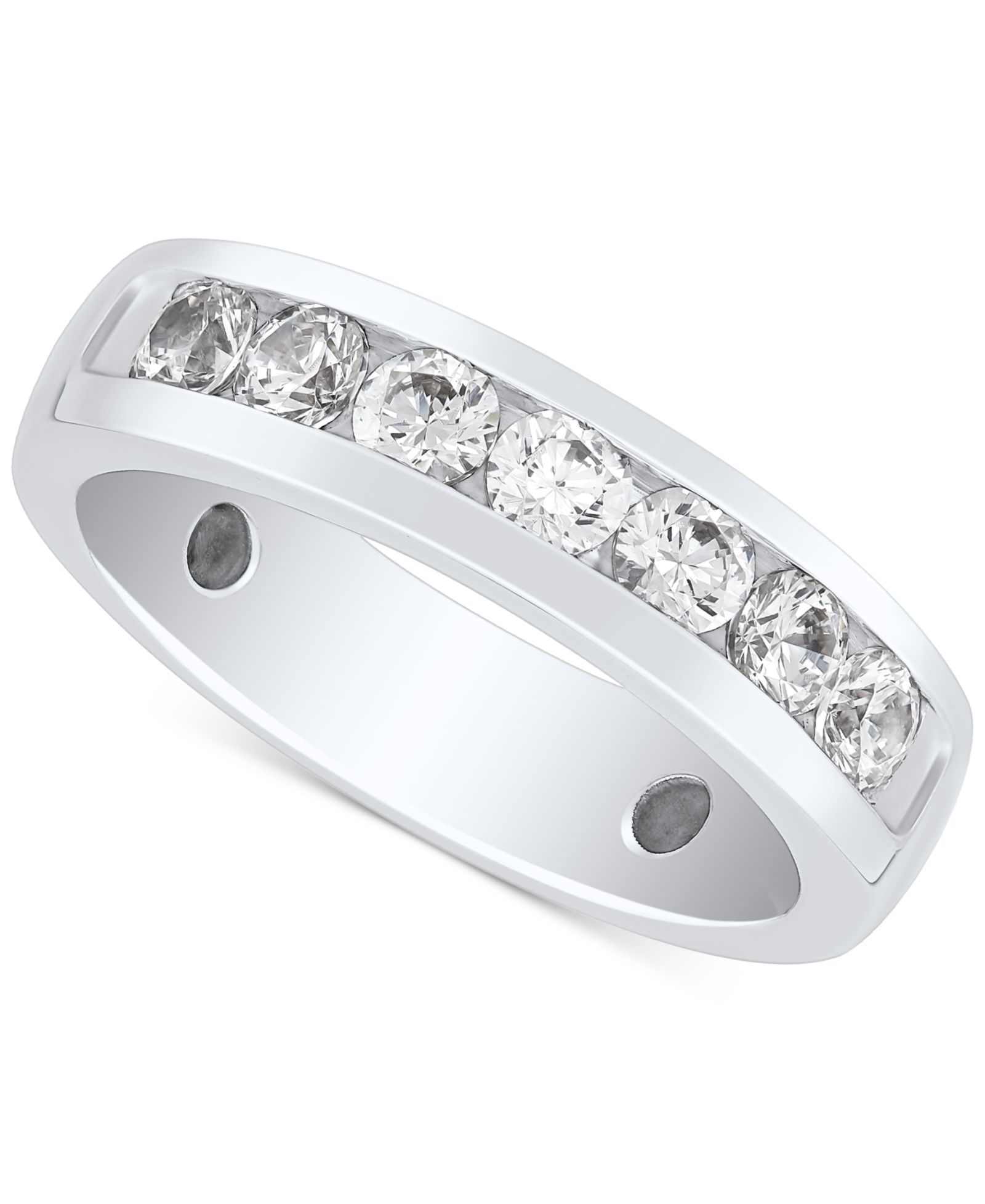 Мужское обручальное кольцо с выращенным алмазом 1 ct. t.w. в 10K White Gold