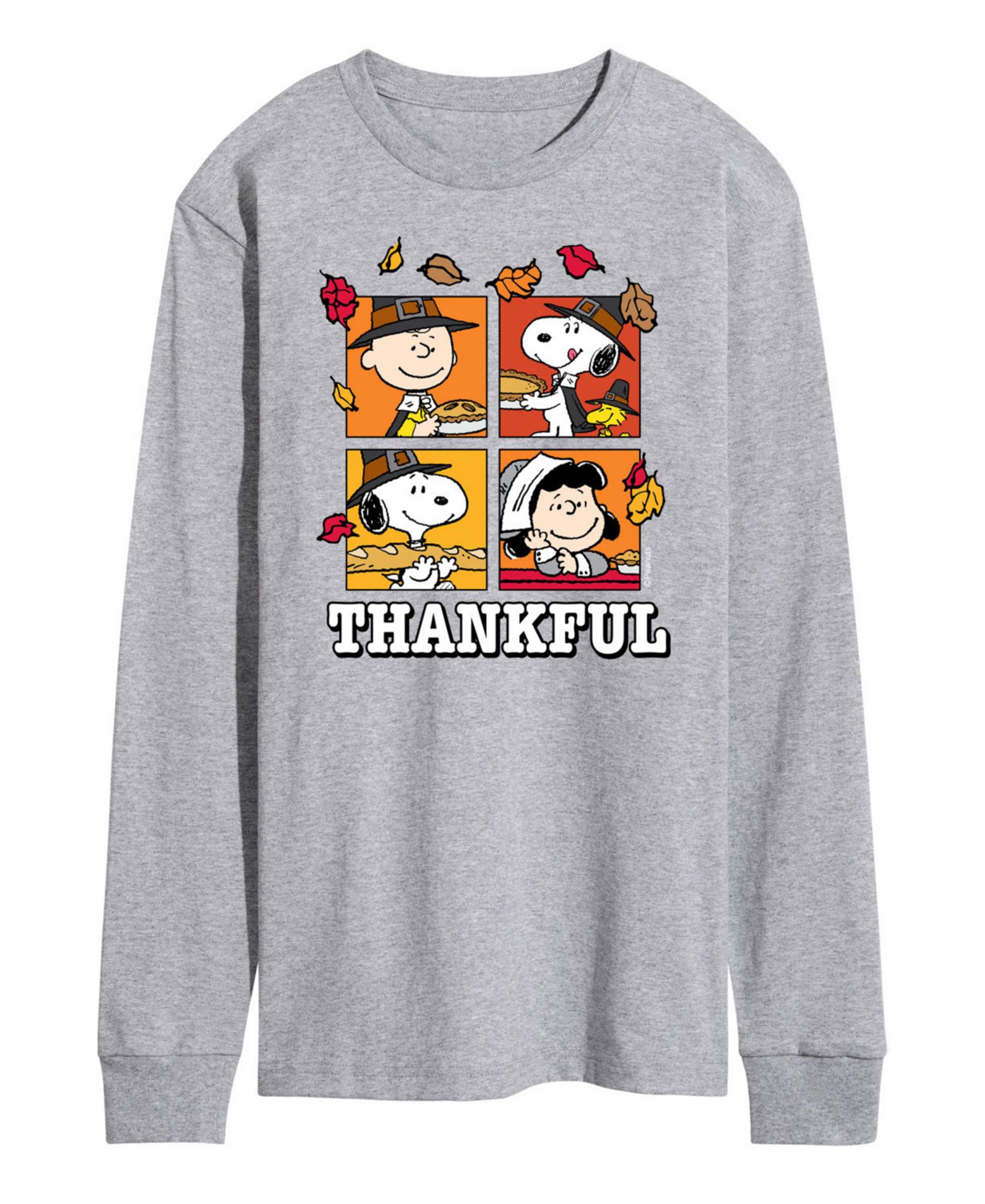 AIRWAVES Men's Peanuts Thankful Long Sleeve T-shirt