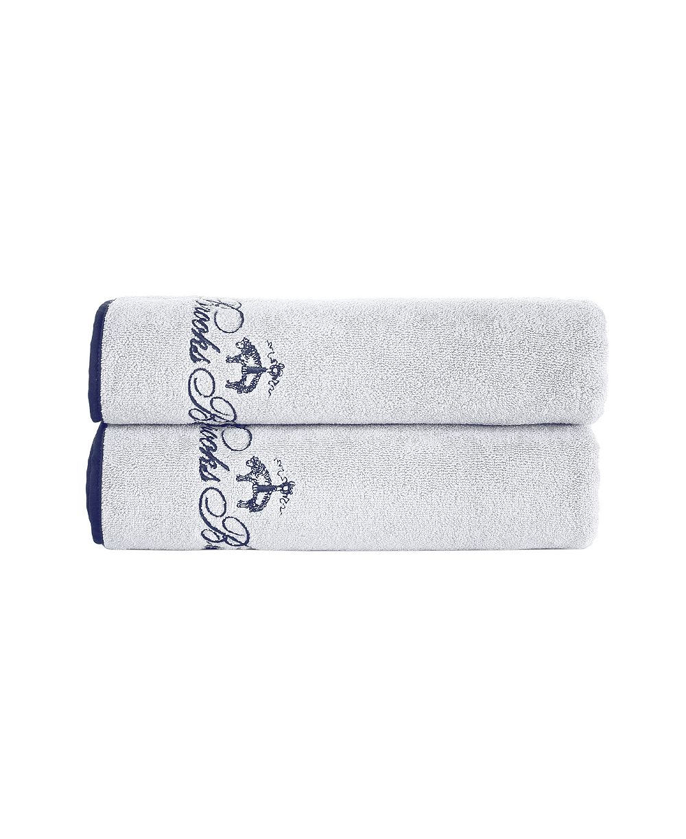 Brooks Brothers Contrast Frame 2 Piece Turkish Cotton Bath Towel Set