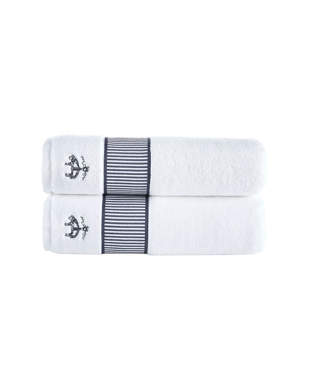 Brooks Brothers Fancy Border 2 Piece Turkish Cotton Bath Towel Set