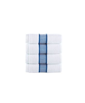 Brooks Brothers Fancy Border 4 Piece Turkish Cotton Wash Towel Set