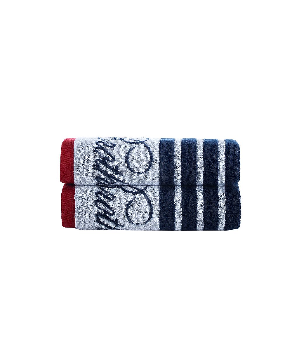 Brooks Brothers Nautical Blanket Stripe 2 Piece Turkish Cotton Hand Towel Set