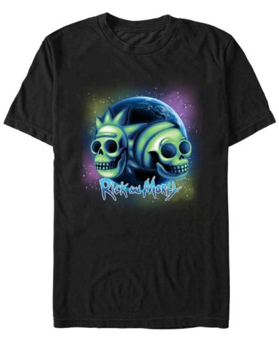 Fifth Sun Men's Rick and Morty Space Skulls Short Sleeve T-shirt