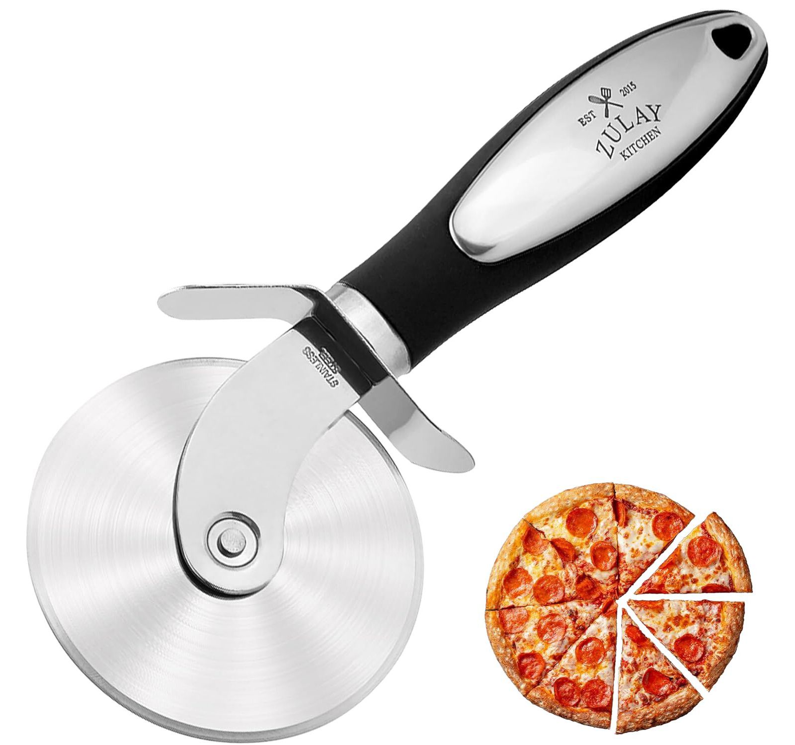 Zulay Kitchen Premium Stainless Steel Large Pizza Cutter Wheel