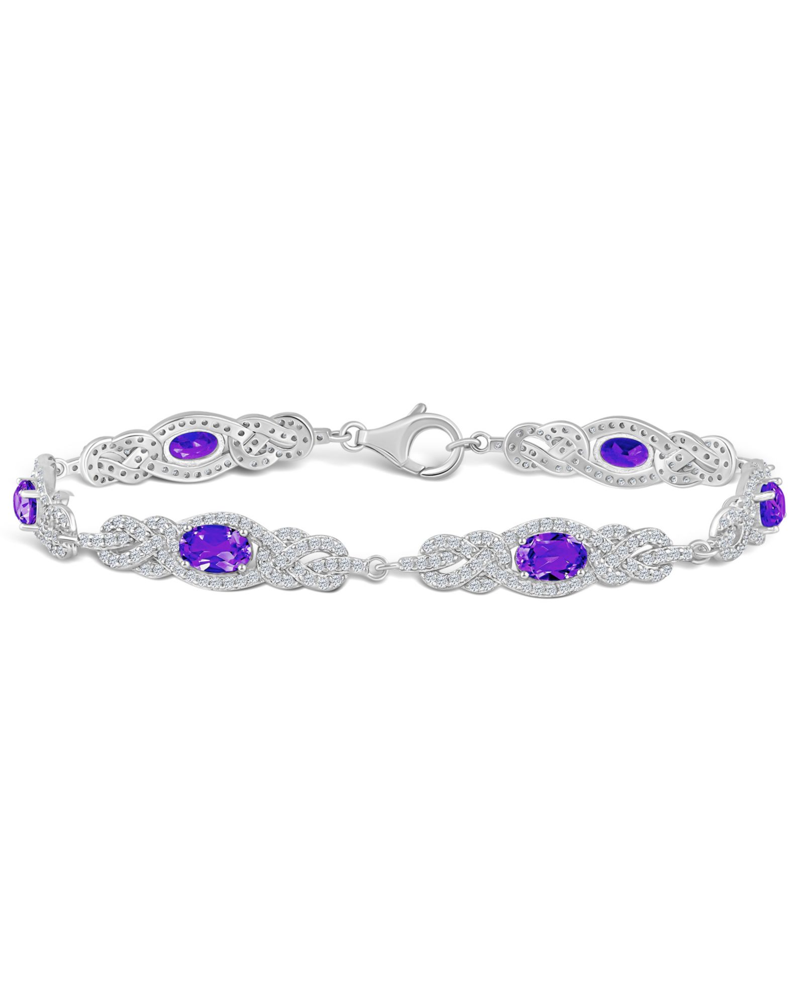 Браслет Macy's Amethyst (2 2/3 ct. t.w.) and Topaz (2 1/10 ct. t.w.) Sterling Silver