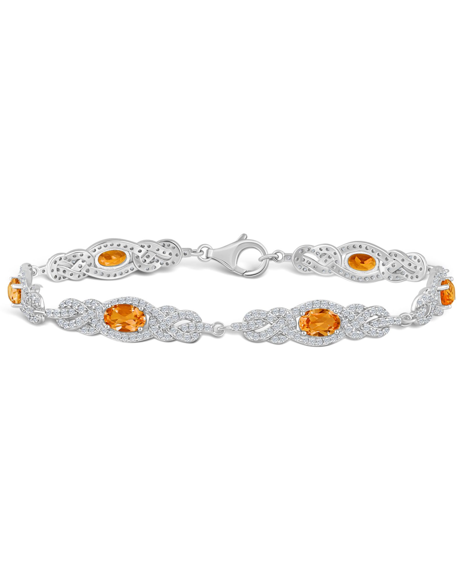 Macy's Браслет с цитрином (2 2/3 ct. t.w.) и топазом (2 1/10 ct. t.w.) из стерлингового серебра