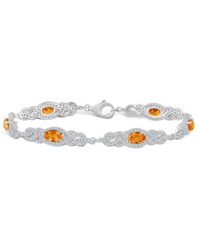 Macy's Citrine (2 2/3 ct. t.w.) and Topaz (2 1/10 ct. t.w.) Bracelet in Sterling Silver