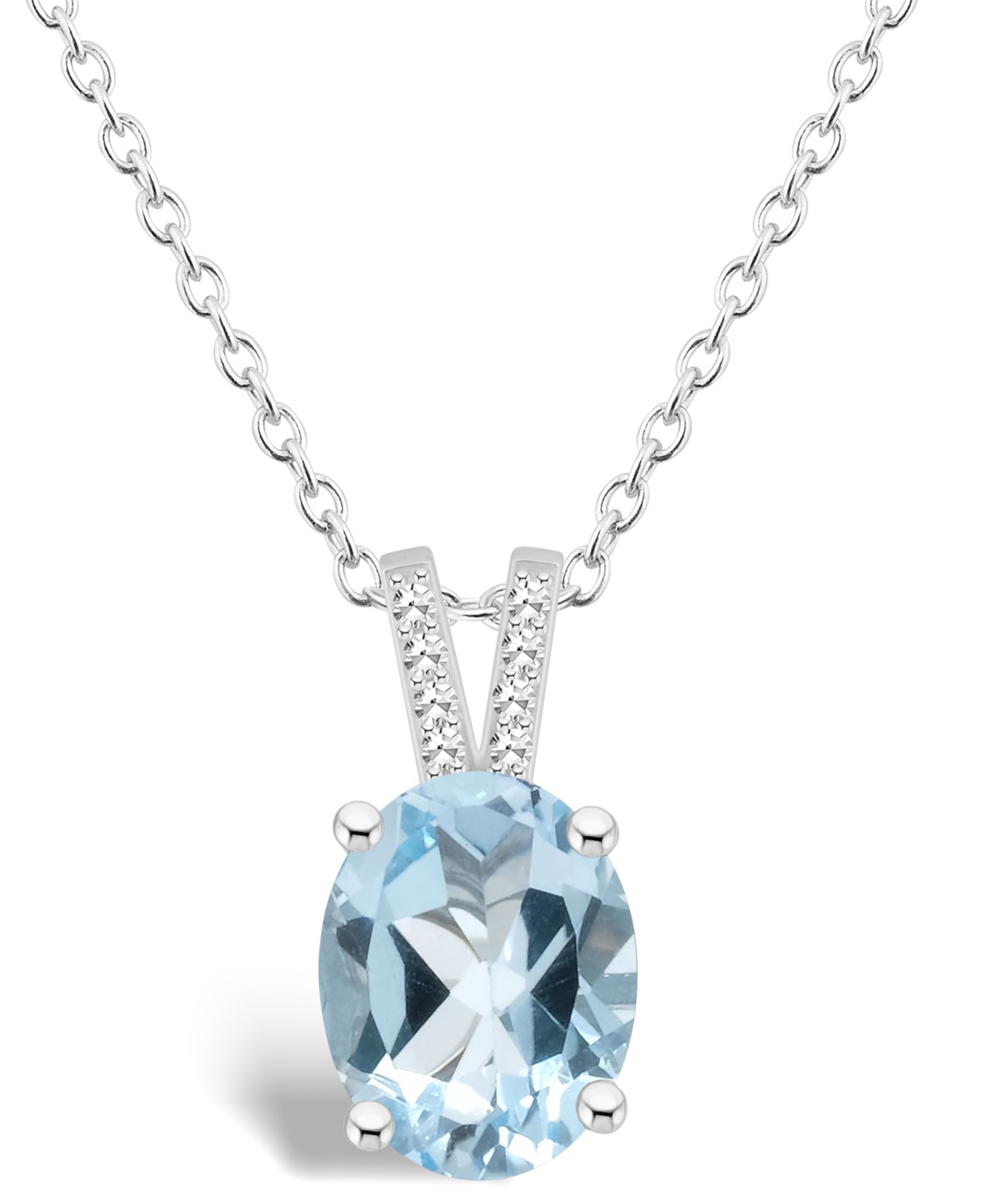 Подвеска-кулон Macy's Women's Sky Blue Topaz и Diamond в серебре Sterling Silver