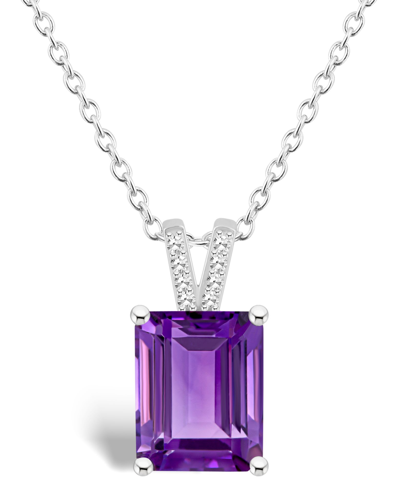 Женская подвеска Macy's Amethyst и Diamond в стерлинговом серебре
