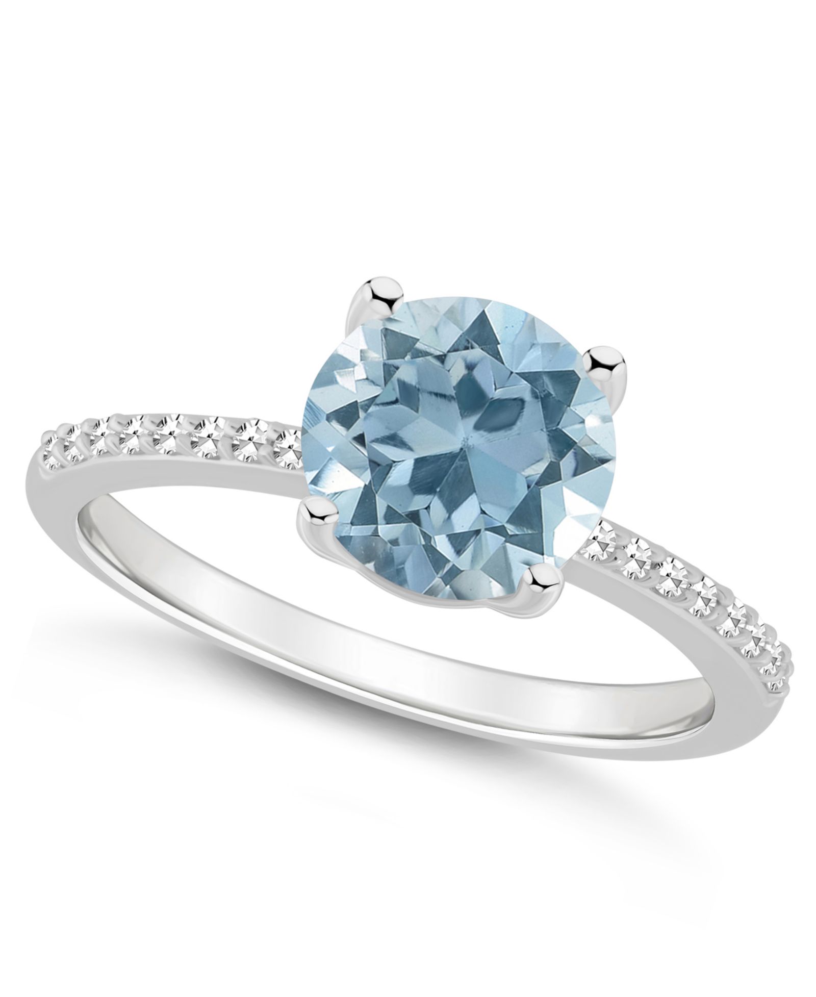 Женское кольцо Macy's Sky Blue Topaz и Diamond в серебре