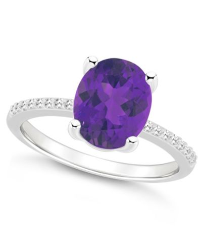 Macy's Women's Amethyst (2-1/2 ct.t.w.) and Diamond (1/10 ct.t.w.) Ring in Sterling Silver