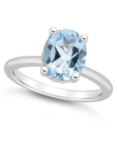 Macy's Women's Sky Blue Topaz (3-3/5 ct.t.w.) and Diamond Accent Ring in Sterling Silver