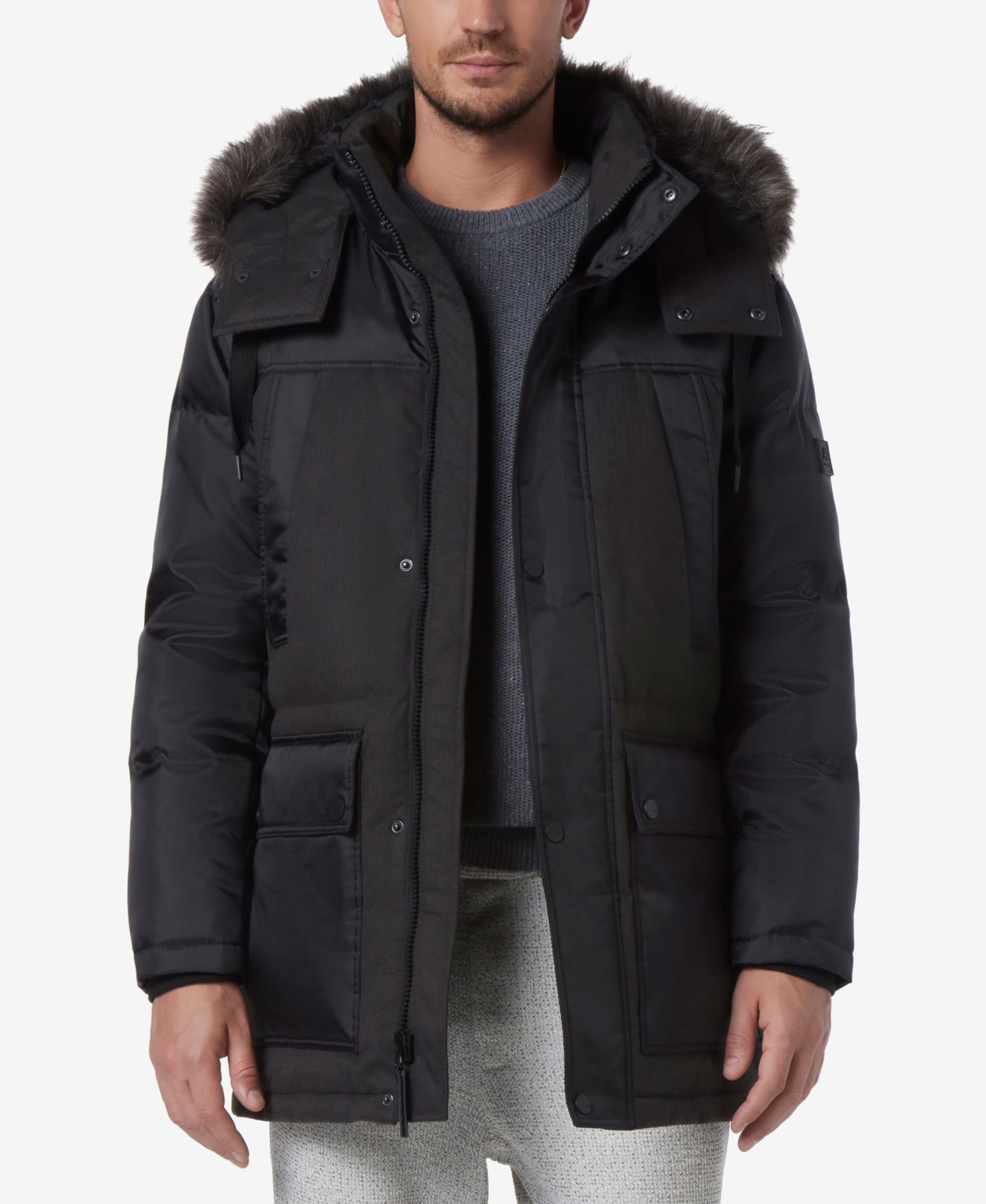 Marc New York Men's Tripp Oxford Poly & Faux Wool Combo Down Parka