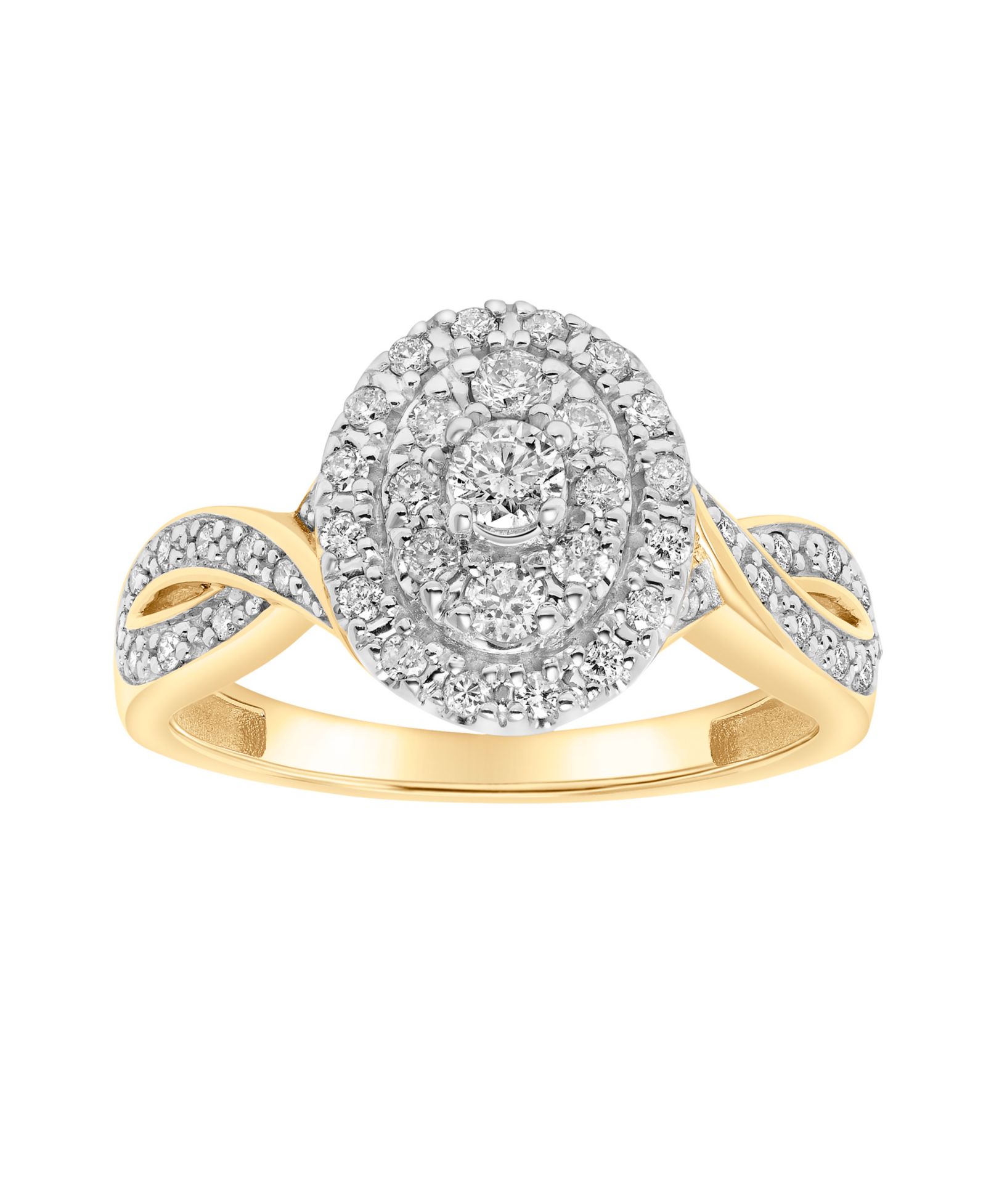 Помолвочное кольцо Diamond Oval Cluster 1/2 ct. t.w. в 14k Gold