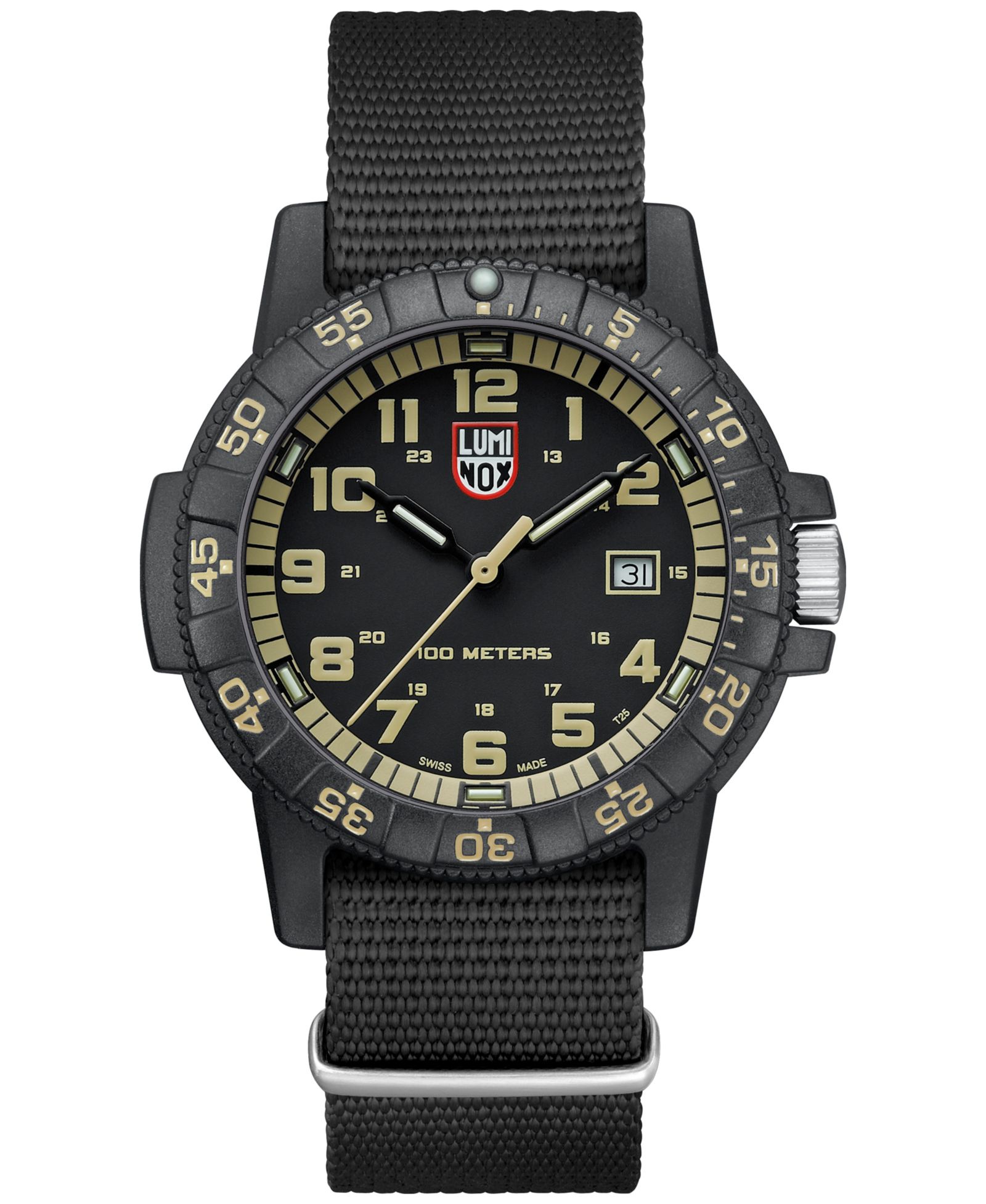 Мужские часы Luminox Swiss Leatherback Sea Turtle Giant Dive, 44mm, Black NATO Strap