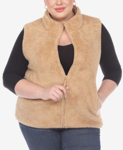 Женская утепленная жилетка White Mark Plus Size Women's Zip Up Sherpa