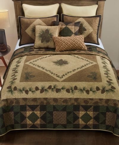 Donna Sharp Antique-Like Pine 3 Piece Quilt Set, King
