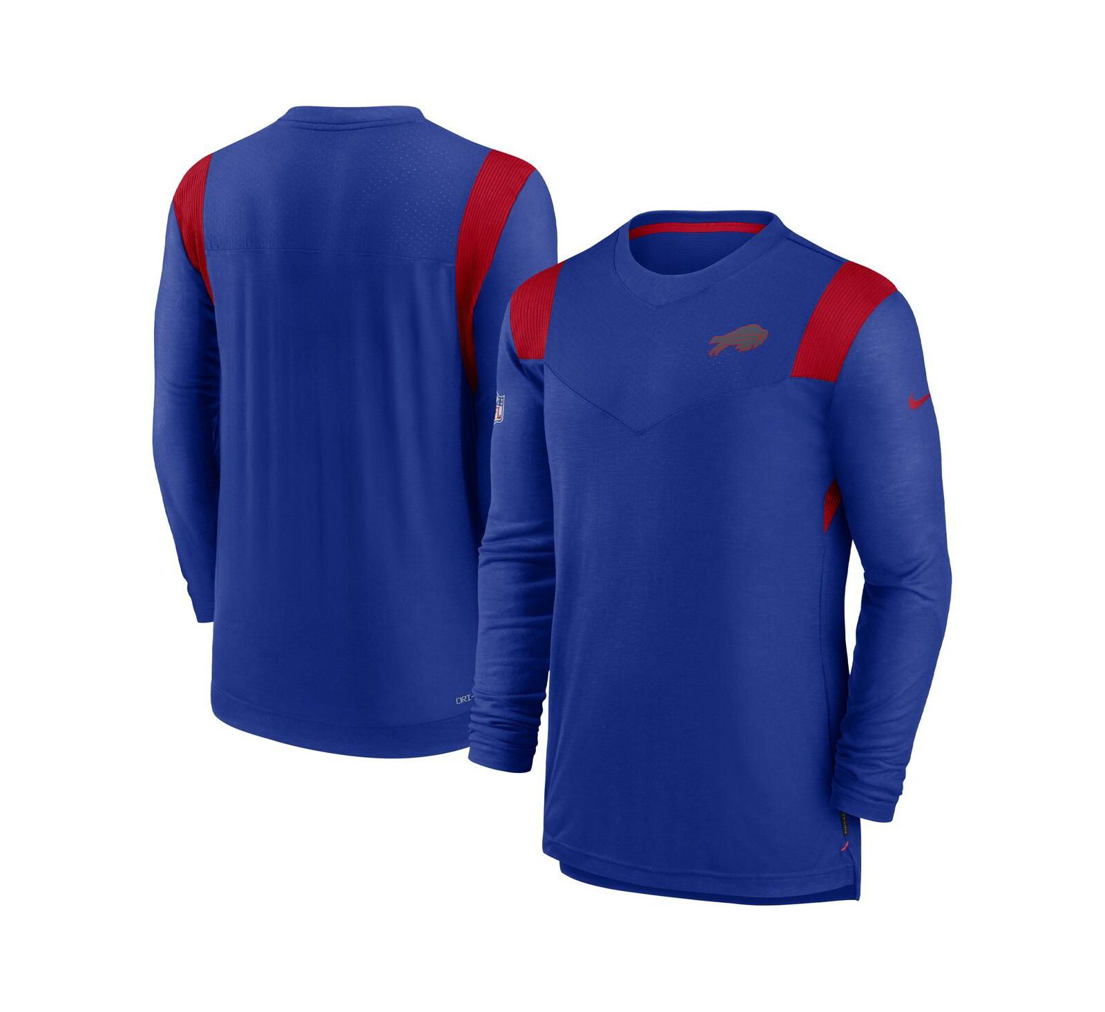 Мужская футболка Nike Royal Buffalo Bills Sideline Tonal Logo Performance Player Long Sleeve