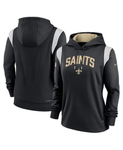 Women's Nike Black New Orleans Saints Sideline Stack Performance Pullover Hoodie