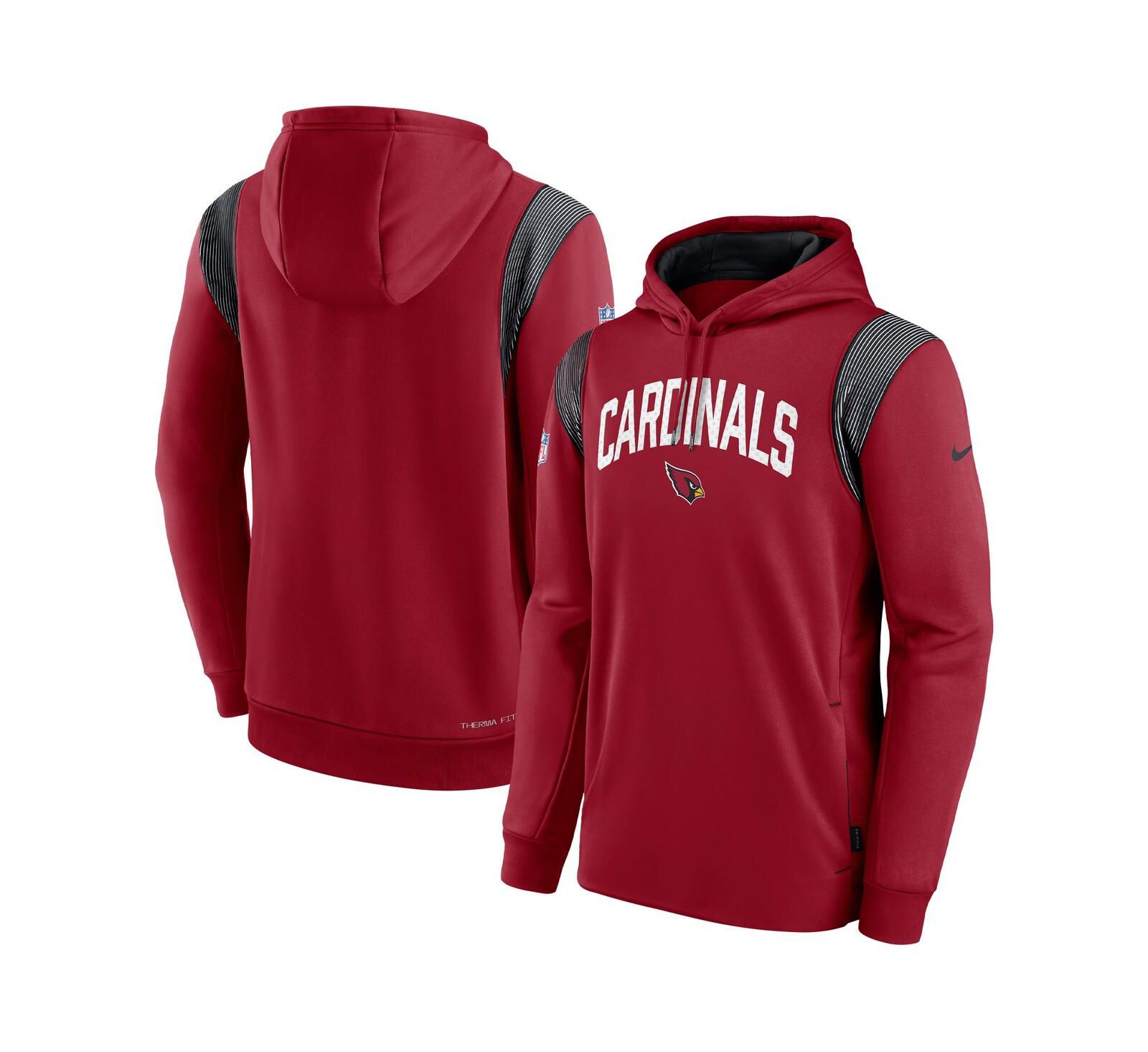 Мужское худи Nike Cardinal Arizona Cardinals Sideline Athletic Stack Performance Pullover