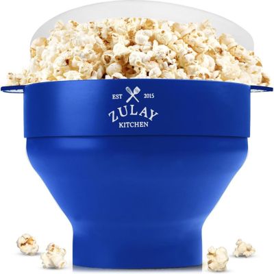 Zulay Kitchen Quick & Easy Collapsible Silicone Microwave Popcorn Popper