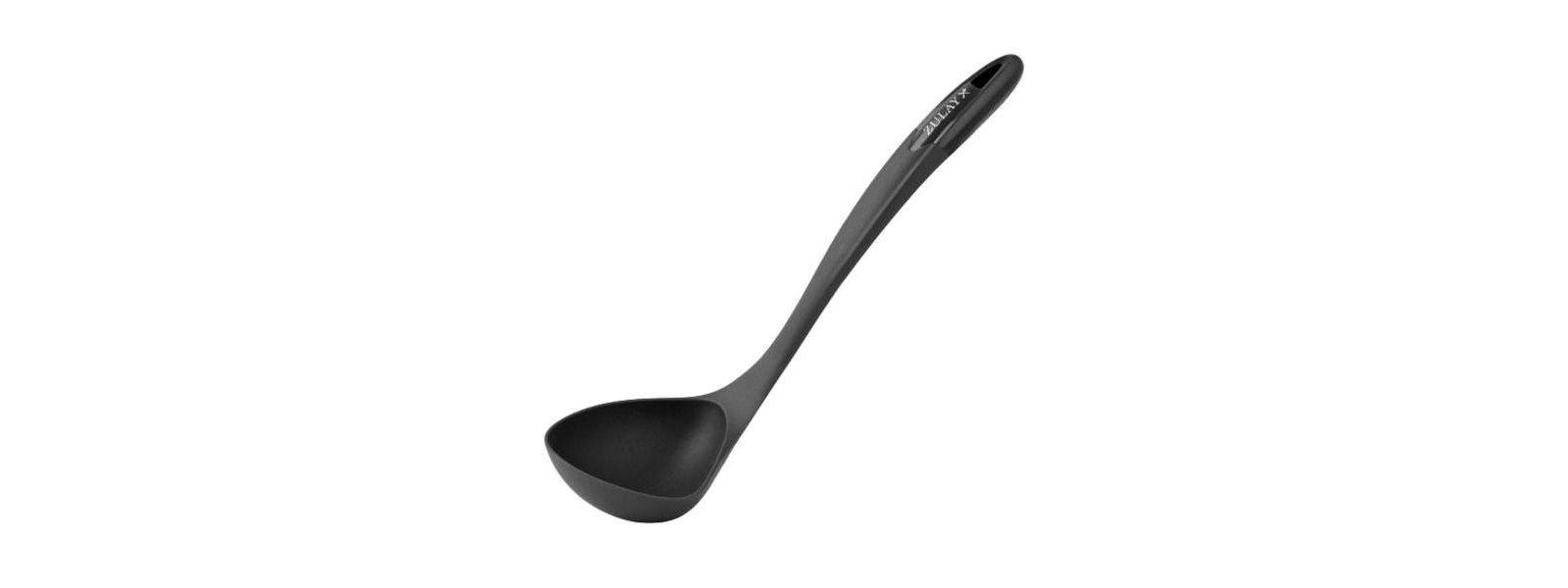 Zulay Kitchen Large Nylon Soup Ladle Spoon with Comfortable Grip
