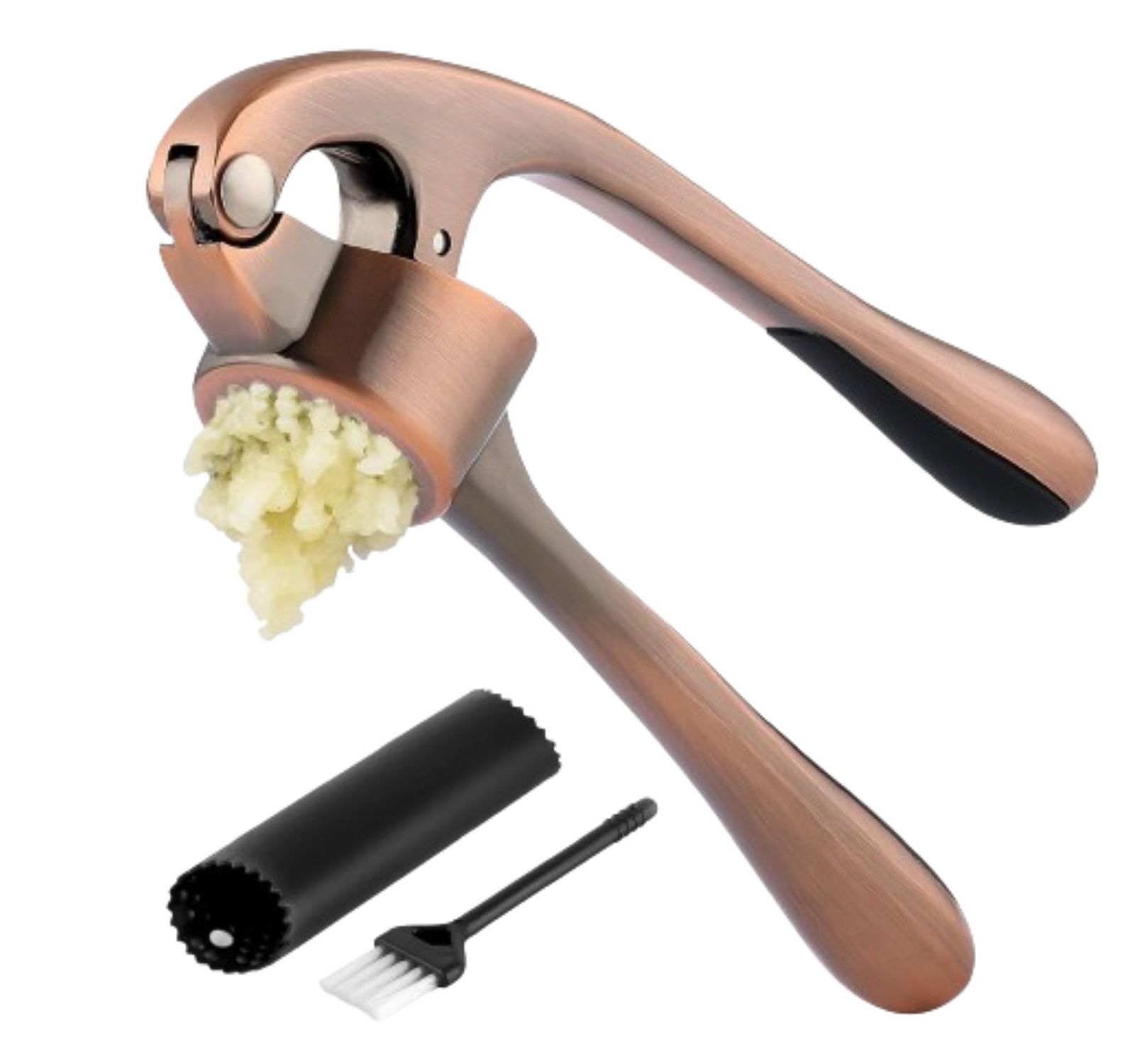 Zulay Kitchen Premium Garlic Press Set - Rust Proof & Dishwasher Safe Professional Garlic Mincer Tool