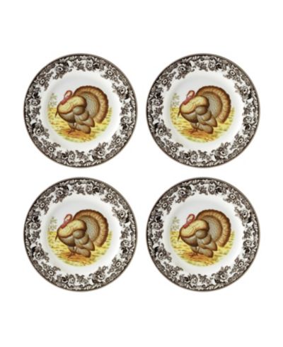 Набор из 4 сервировочных тарелок Spode Woodland Turkey Salad