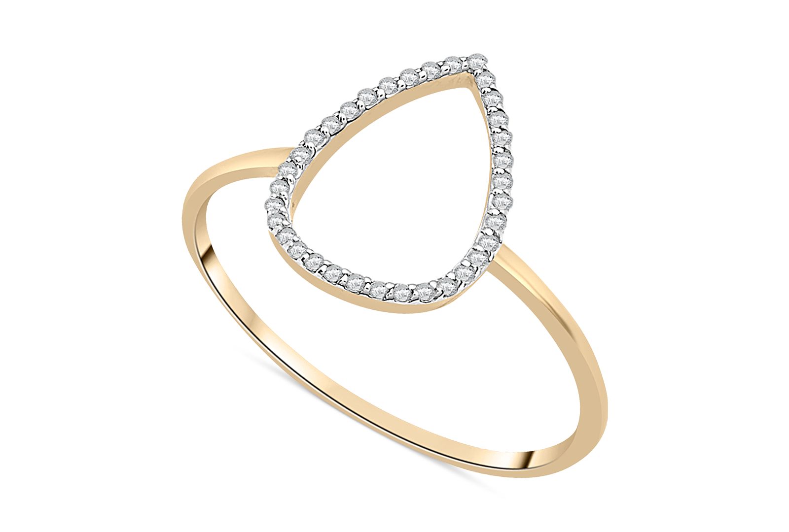 Кольцо Wrapped™ Diamond Open Teardrop из золота 10k
