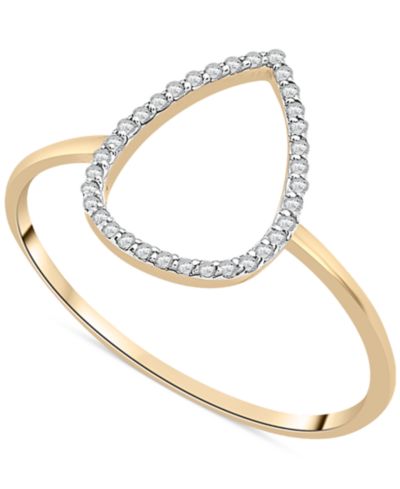 Кольцо Wrapped™ Diamond Open Teardrop из золота 10k
