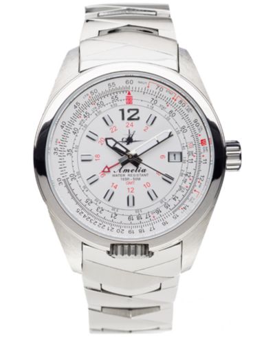 Женские часы Abingdon Co. Amelia Swiss GMT Stainless Steel Bracelet, 40mm