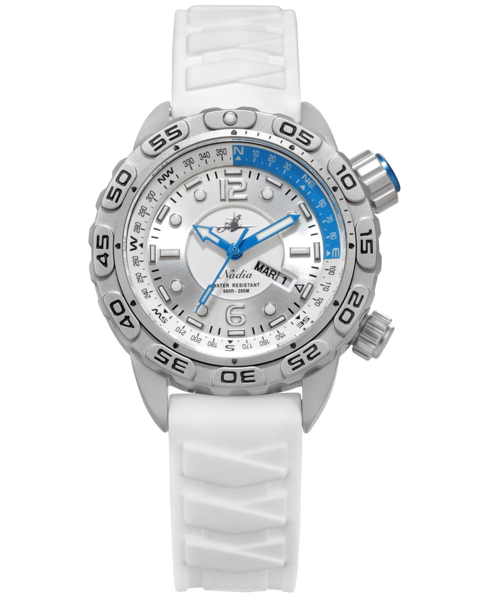Abingdon Co. Women's Automatic Nadia White Silicone Strap Watch 35mm