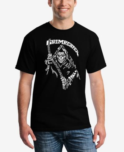 Футболка LA Pop Art Men's Grim Reaper Word Art с коротким рукавом