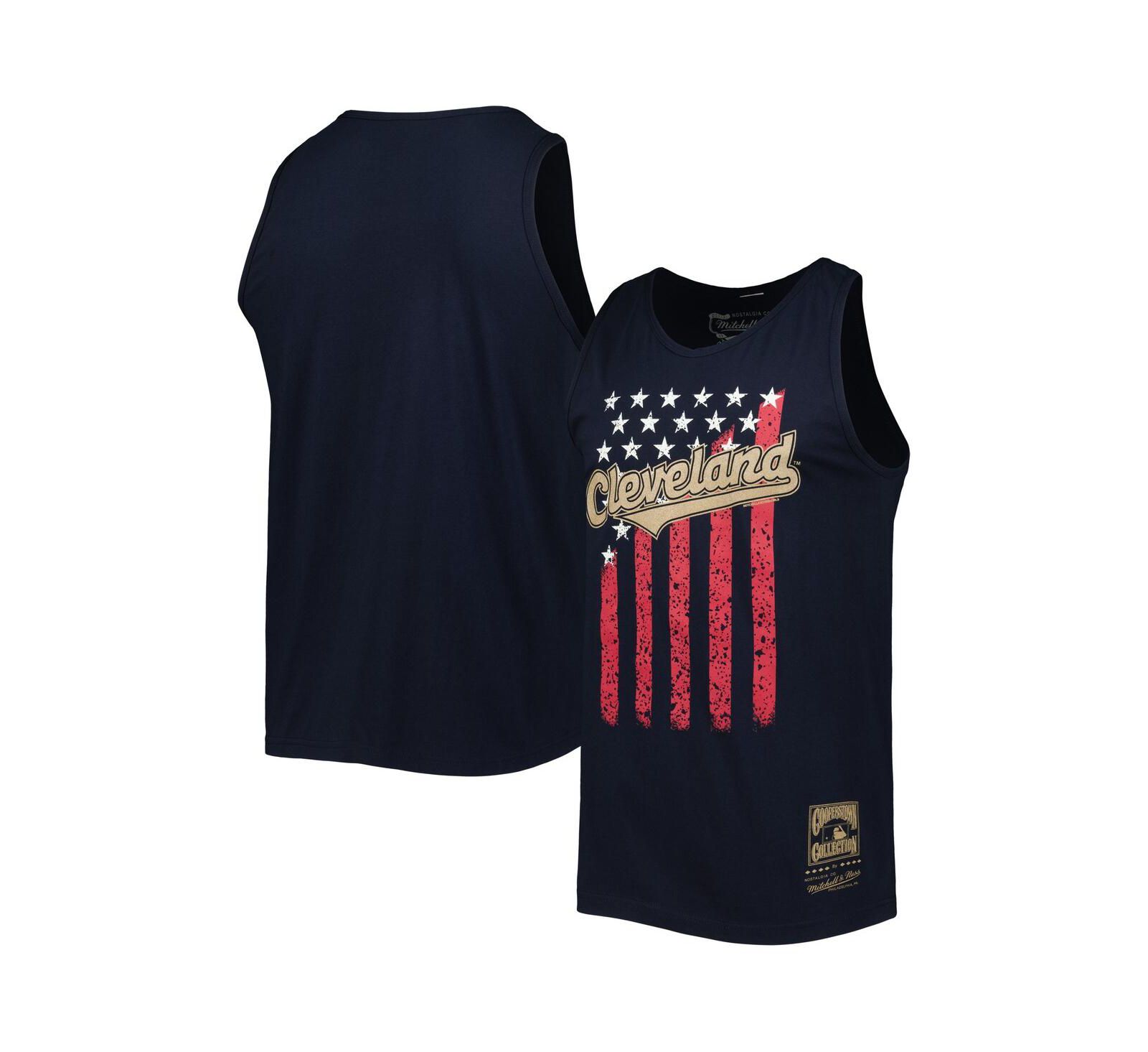 Мужской майка-борцовка Mitchell & Ness Cleveland Guardians Cooperstown Collection Stars and Stripes
