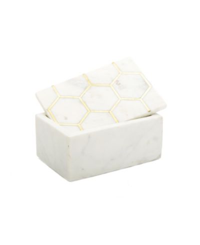 Декоративная шкатулка Classic Touch Marble с дизайном Hexagon, 2 шт