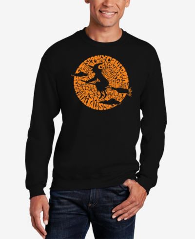 LA Pop Art Men's Spooky Witch Word Art Crewneck Sweatshirt