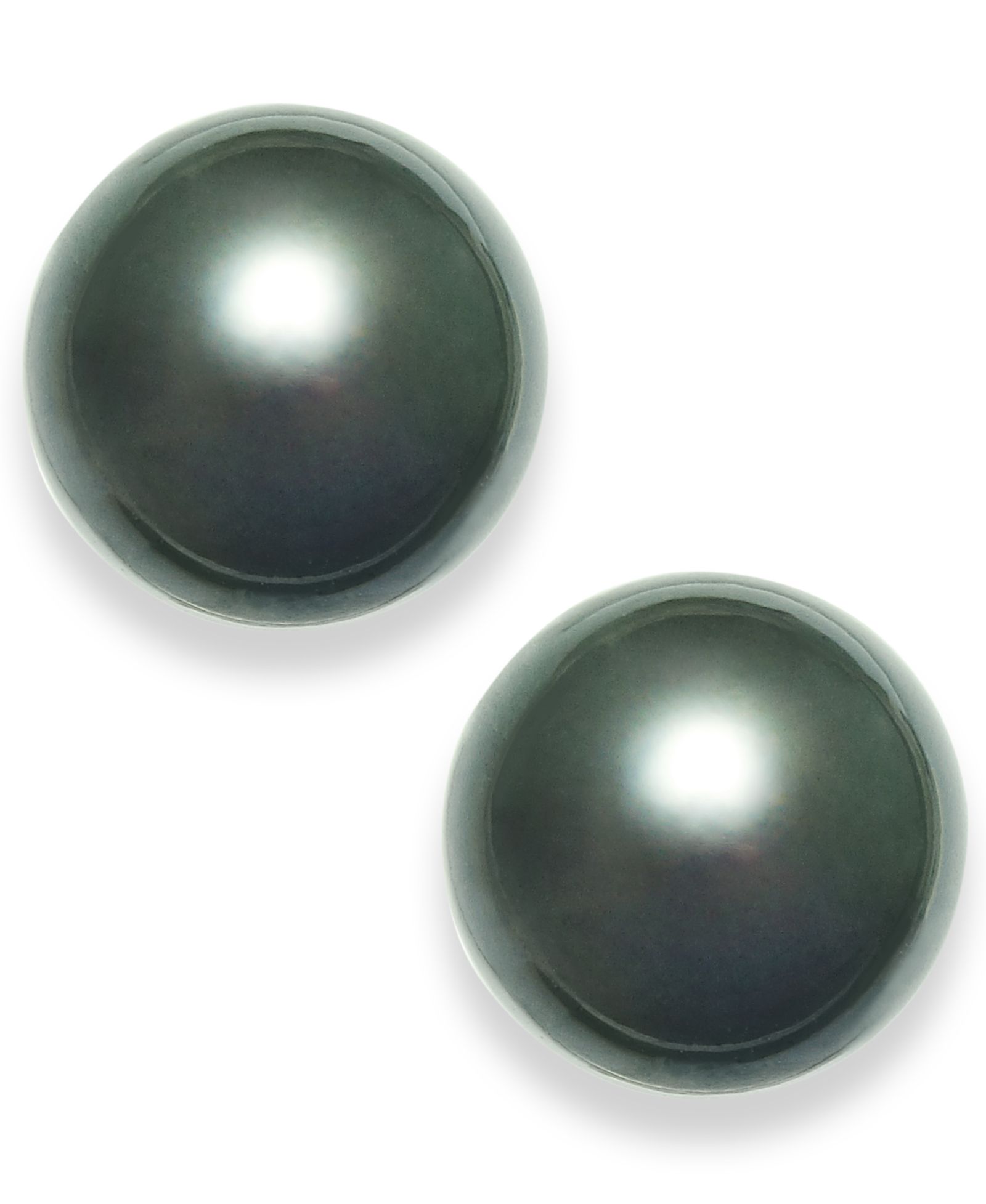 Серьги-гвоздики Macy's Tahitian Pearl (14mm) в 14k White Gold