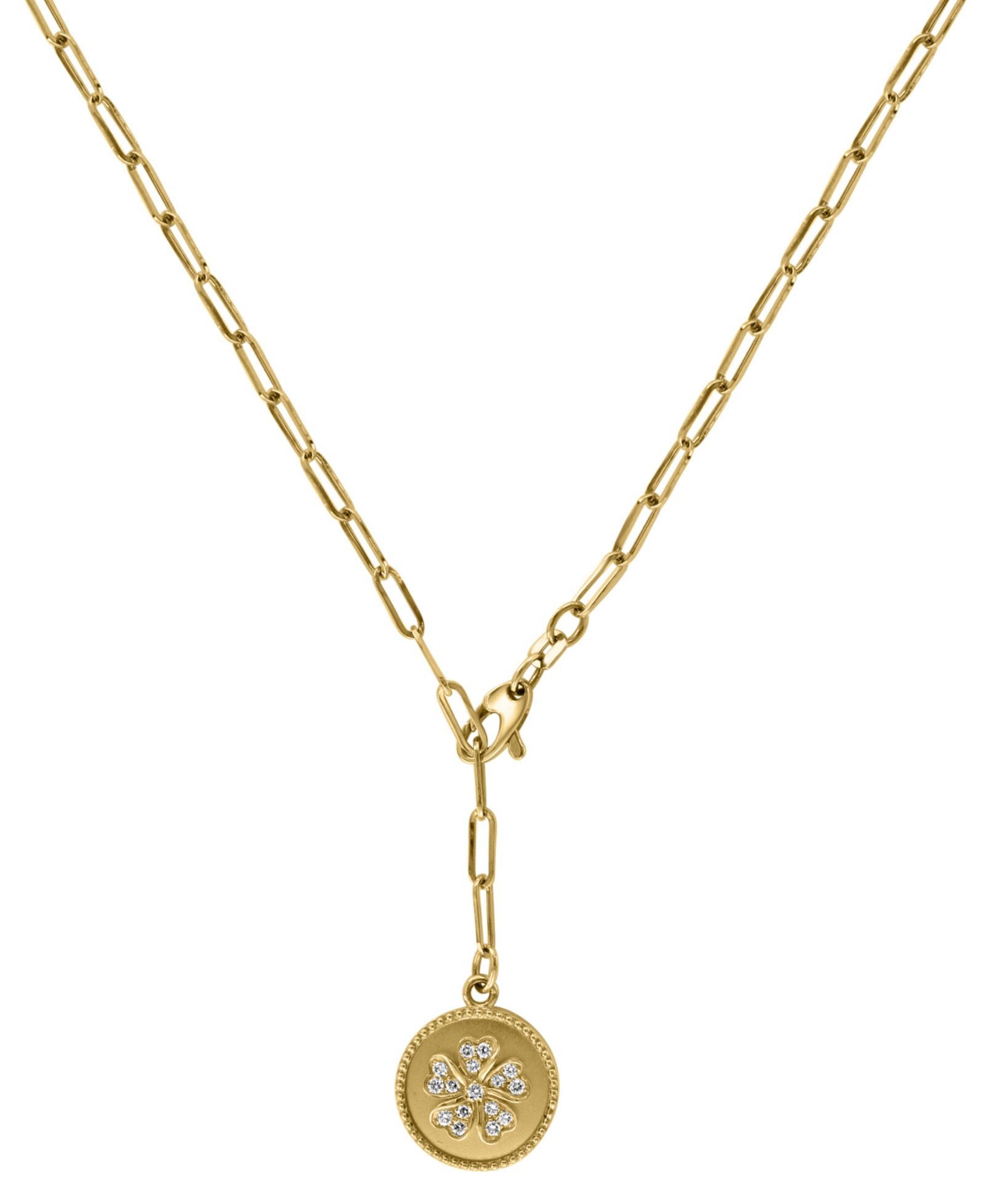 EFFY® Подвеска Diamond Flower Disc 18" в 14k Gold