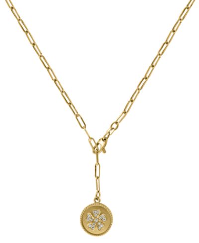EFFY® Diamond Flower Disc 18" Pendant Necklace (1/5 ct. t.w.) in 14k Gold
