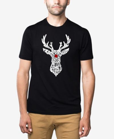Мужская хлопковая футболка LA Pop Art Word Art - Santa's Reindeer