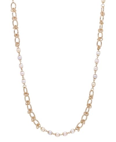 Многоцветное ожерелье 2028 Gold-Tone Multi-Color Imitation Pearl Chain Strand Necklace
