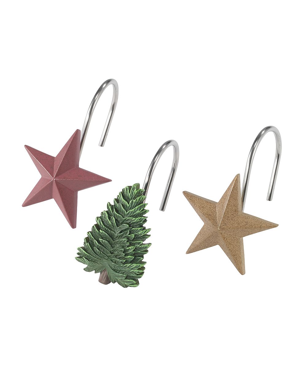 Крючки для штор Avanti Evergreen Tree & Stars Holiday, 12 шт.