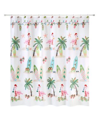 Avanti штора для душа Flamingo Jingle Holiday с принтом, 72" x 72"