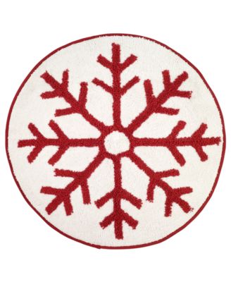Avanti Avanti Sparkle Snowflakes Праздничный коврик для ванной, 29" круглый
