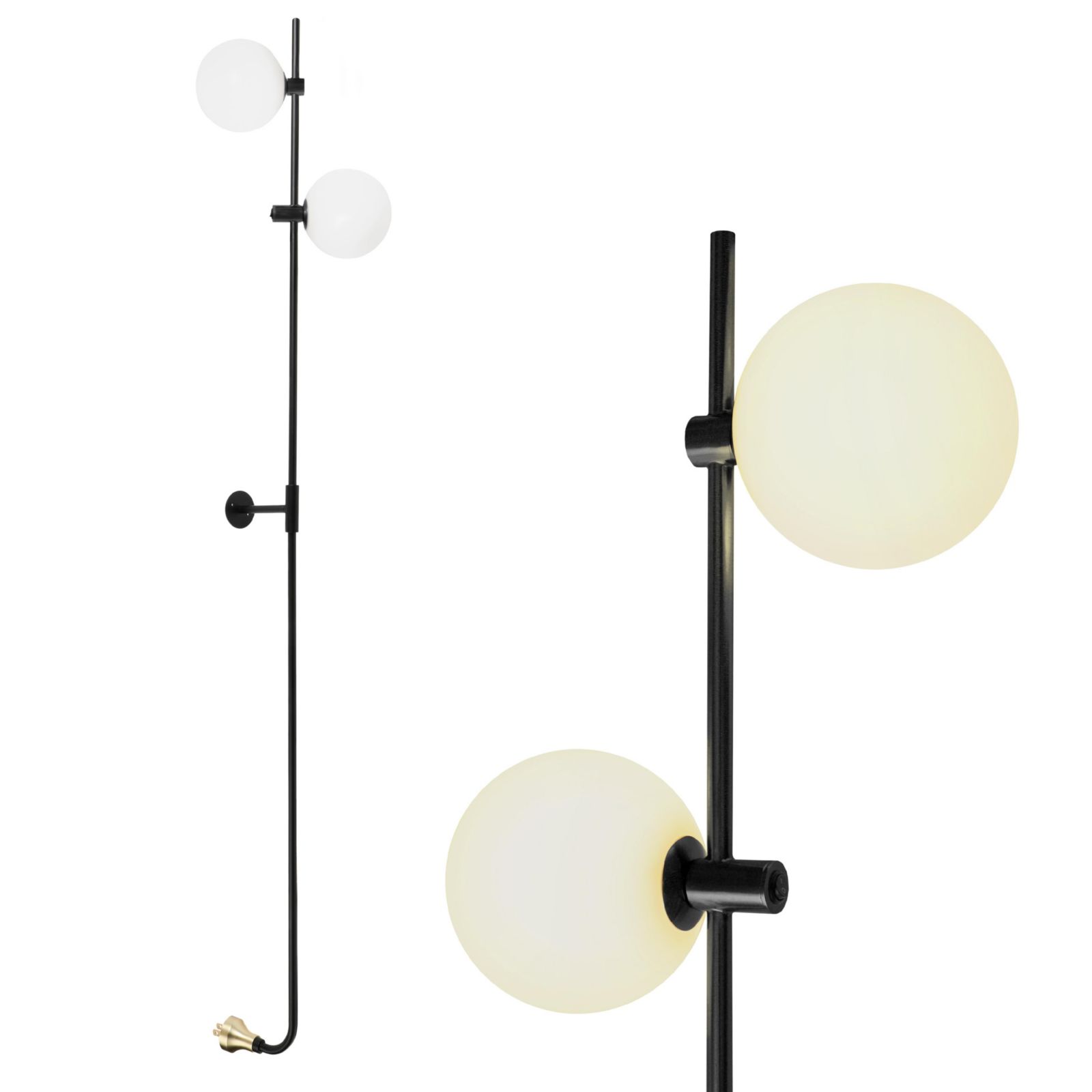 Brightech настенный светильник Equinox 62" Wall Plug-In LED Sconce Lamp with Glass Globe Shades